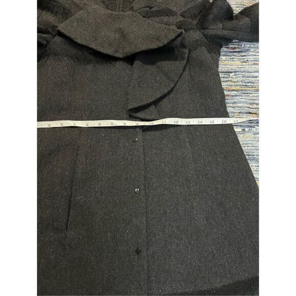 Poleci black coat jacket wool blend size 2 - Picture 11 of 11